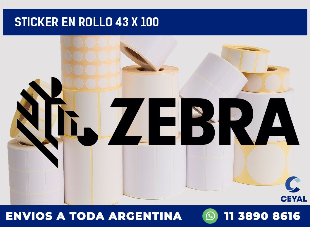 sticker en rollo 43 x 100