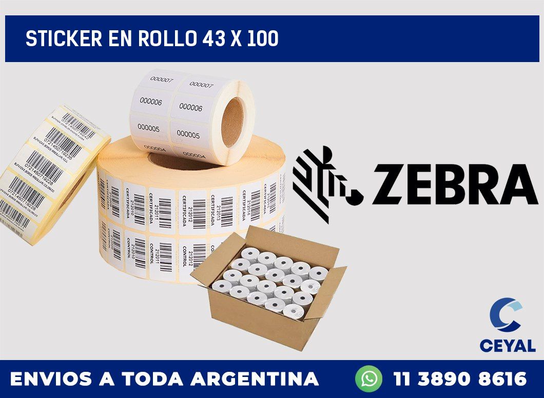 sticker en rollo 43 x 100