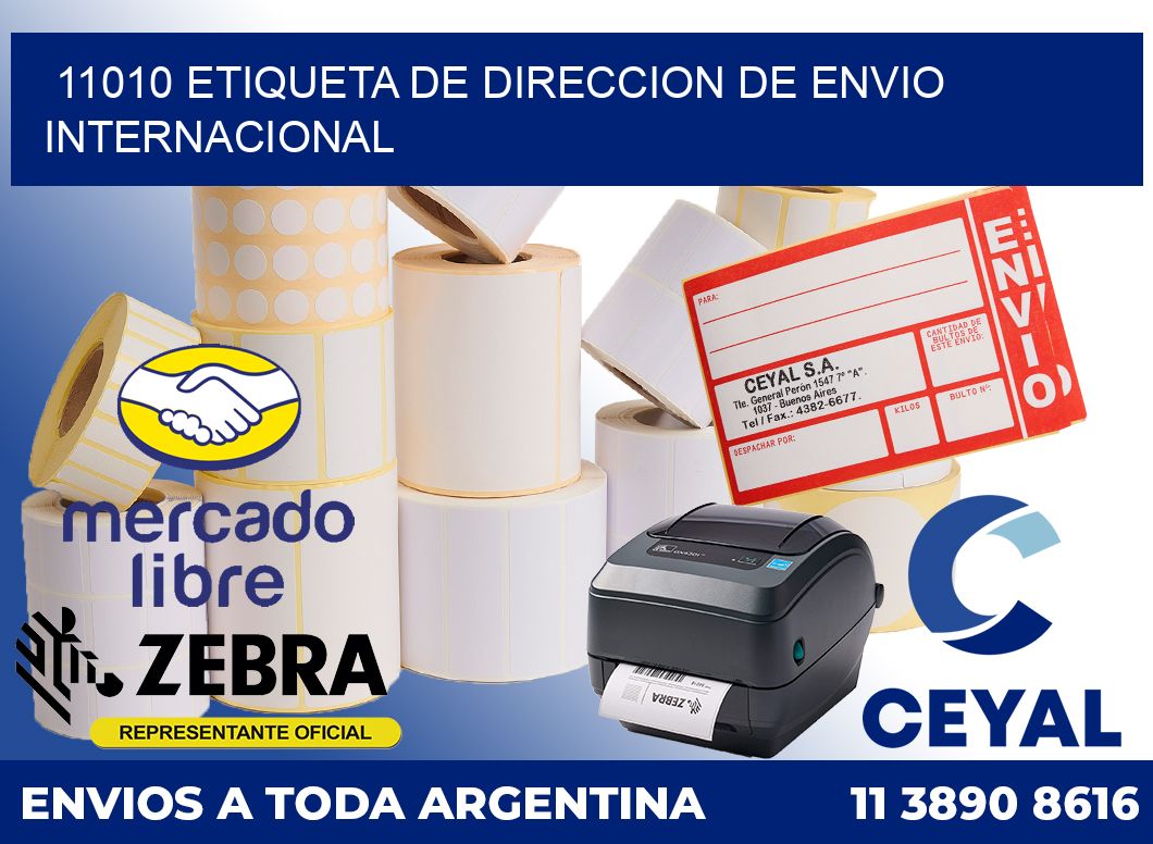 11010 Etiqueta de direccion de envio internacional