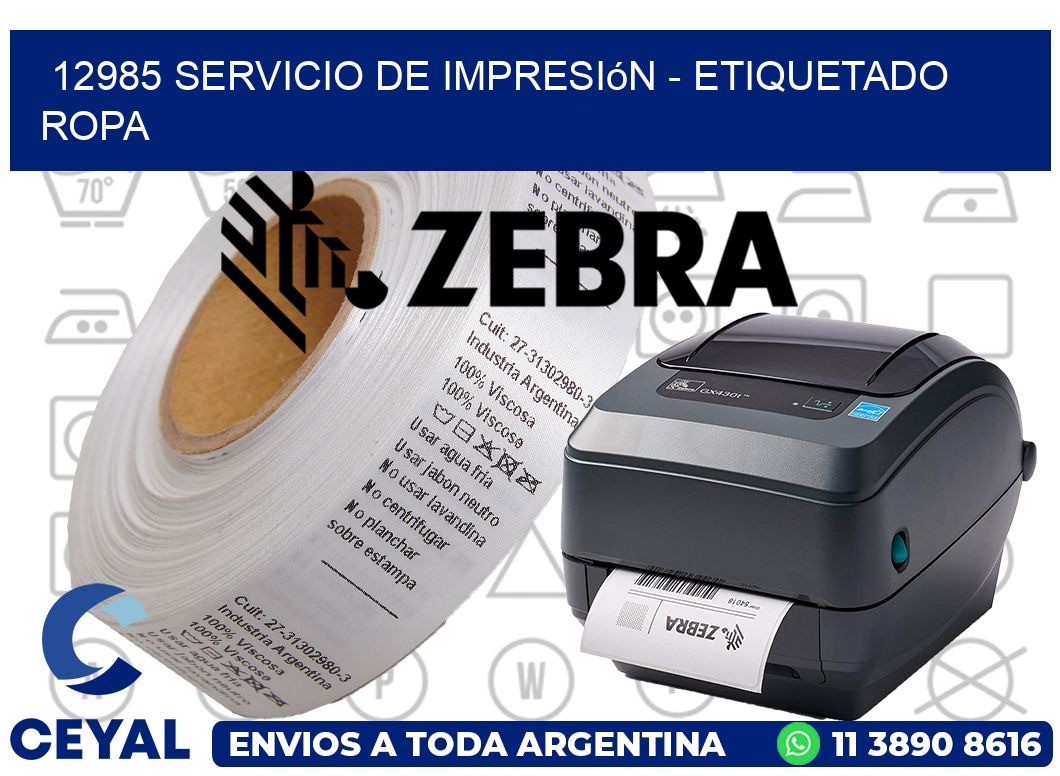 12985 Servicio de impresión - Etiquetado ropa