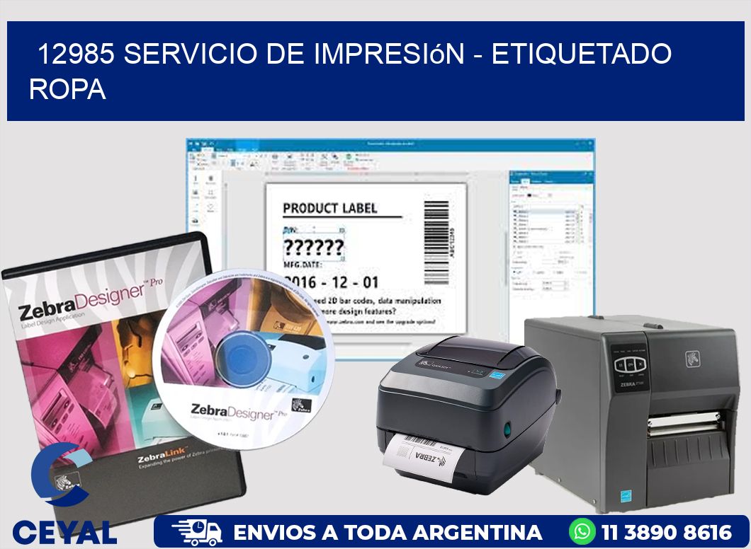 12985 Servicio de impresión - Etiquetado ropa