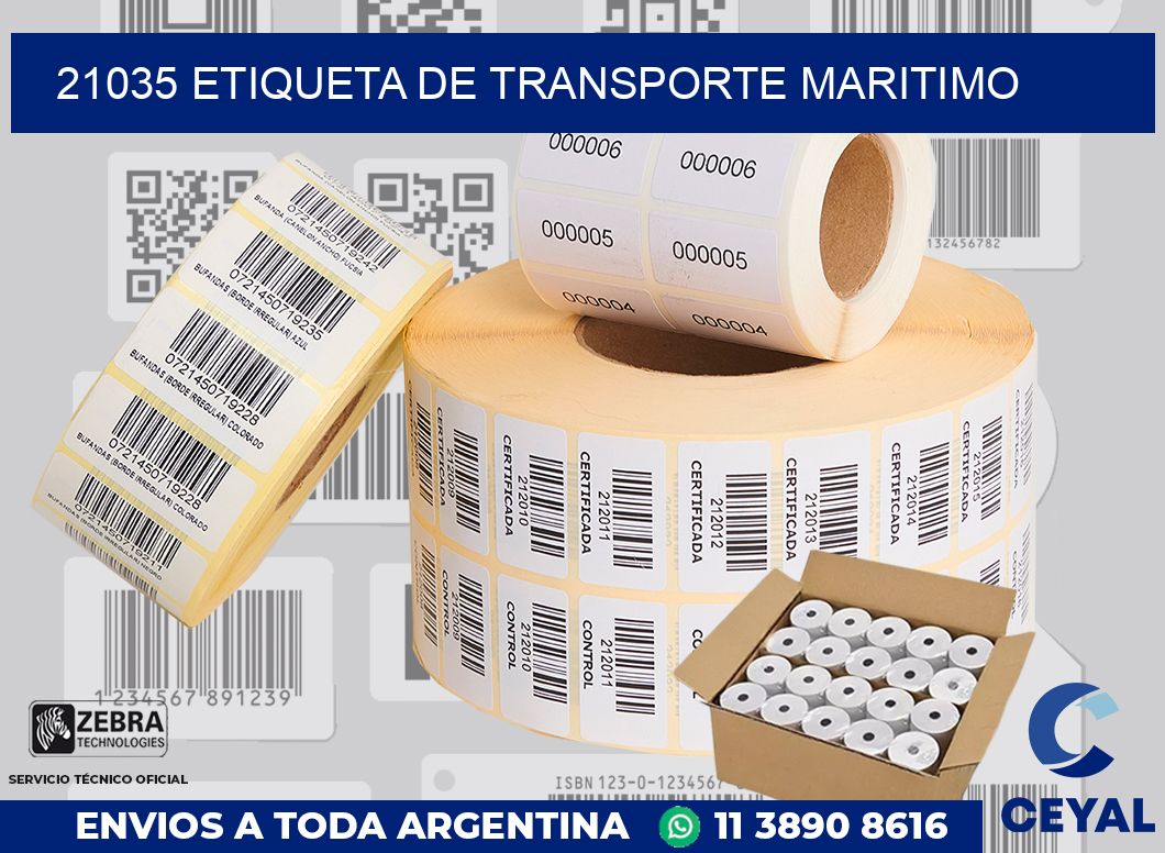 21035 Etiqueta de transporte maritimo