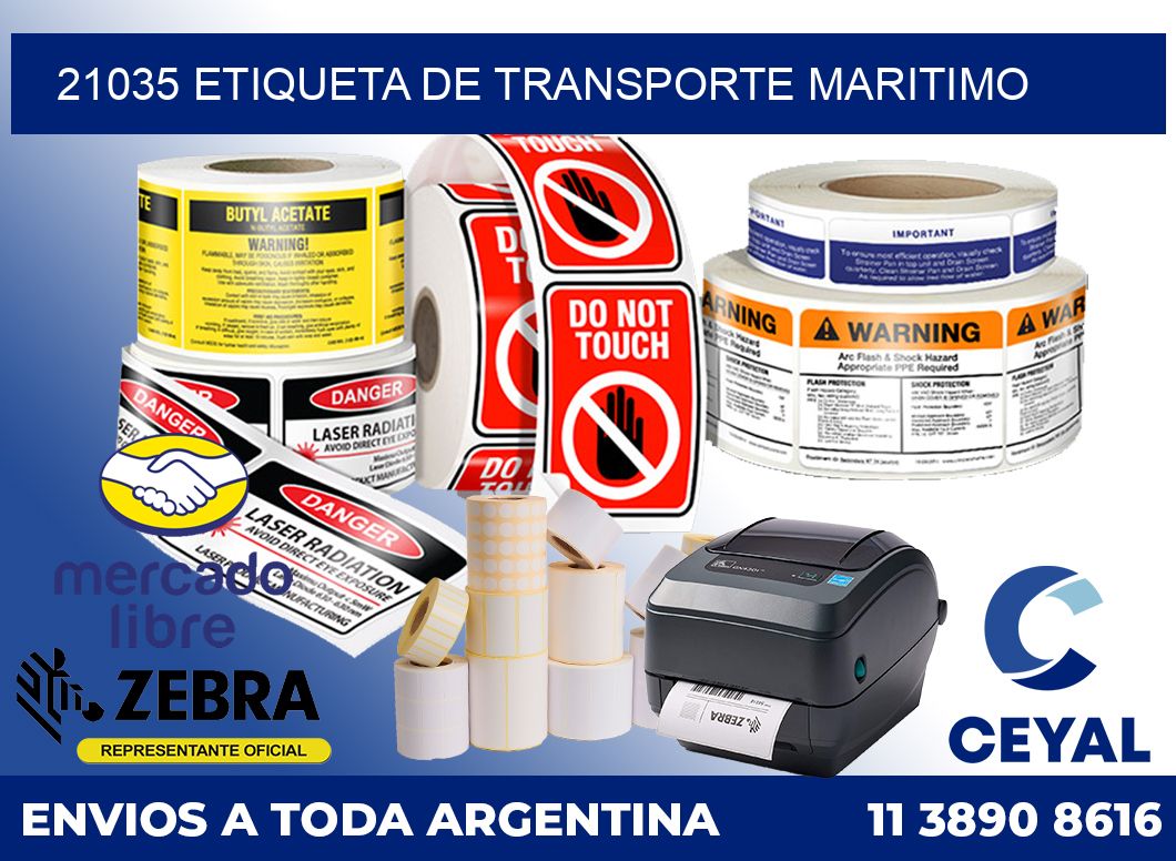 21035 Etiqueta de transporte maritimo