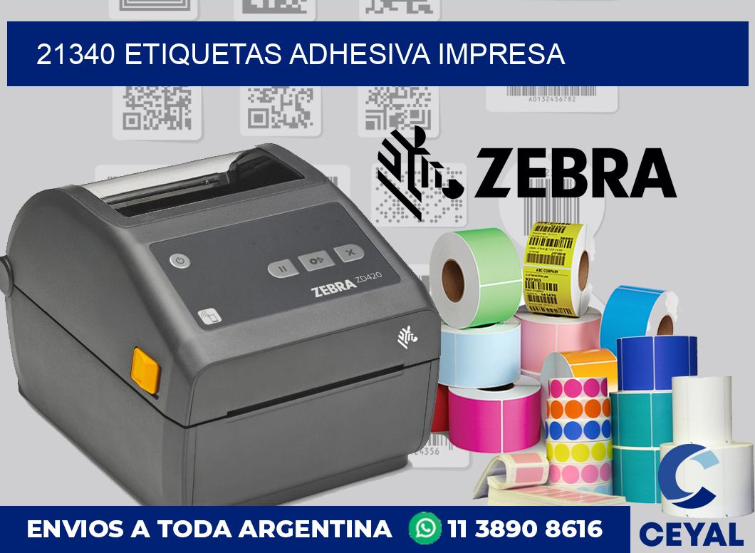 21340 etiquetas adhesiva impresa