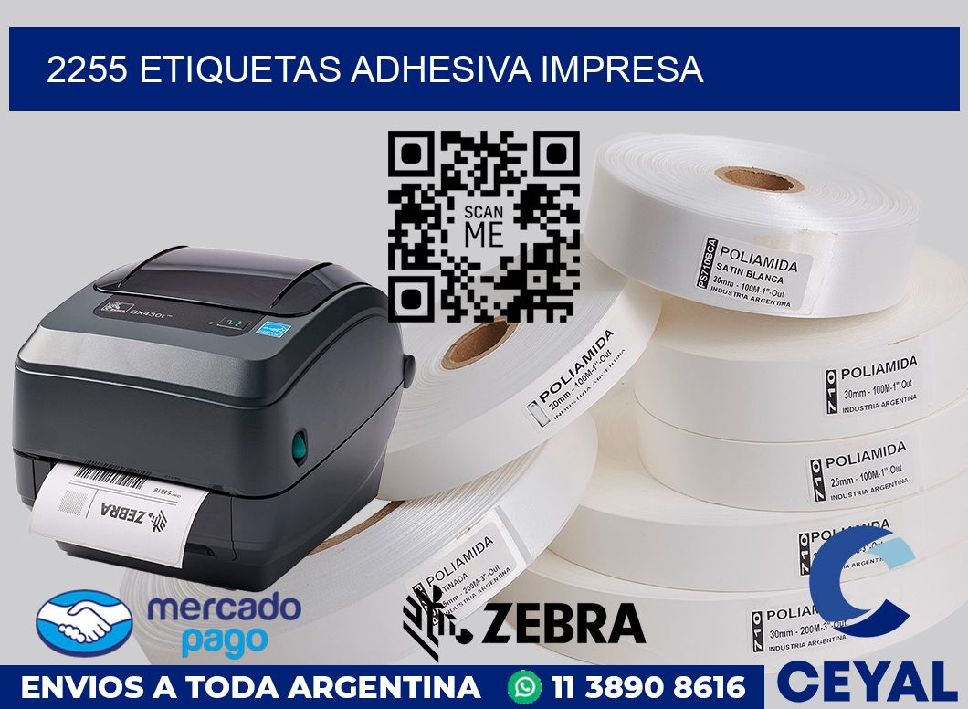 2255 etiquetas adhesiva impresa