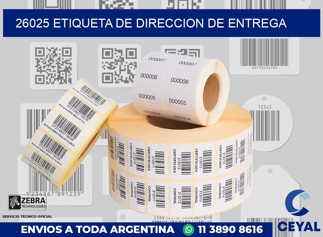 26025 Etiqueta de direccion de entrega