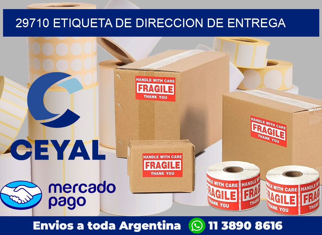 29710 Etiqueta de direccion de entrega