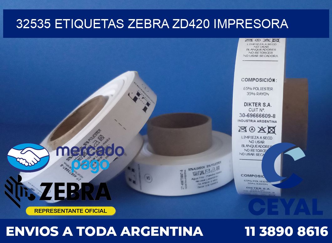 32535 etiquetas Zebra zd420 impresora