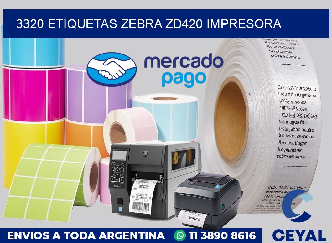 3320 etiquetas Zebra zd420 impresora