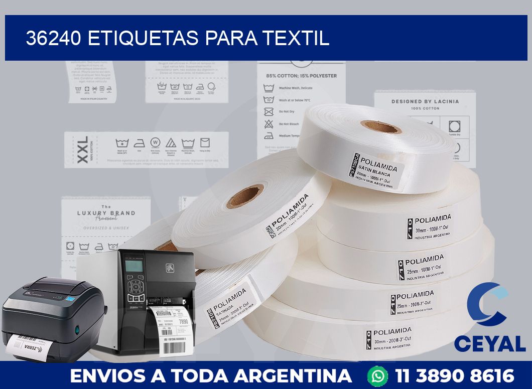 36240 etiquetas para textil