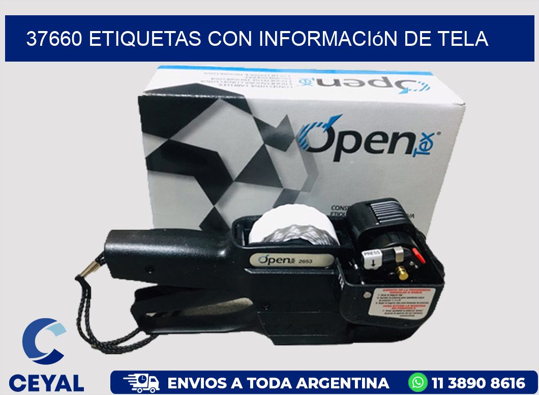 37660 Etiquetas con información de tela