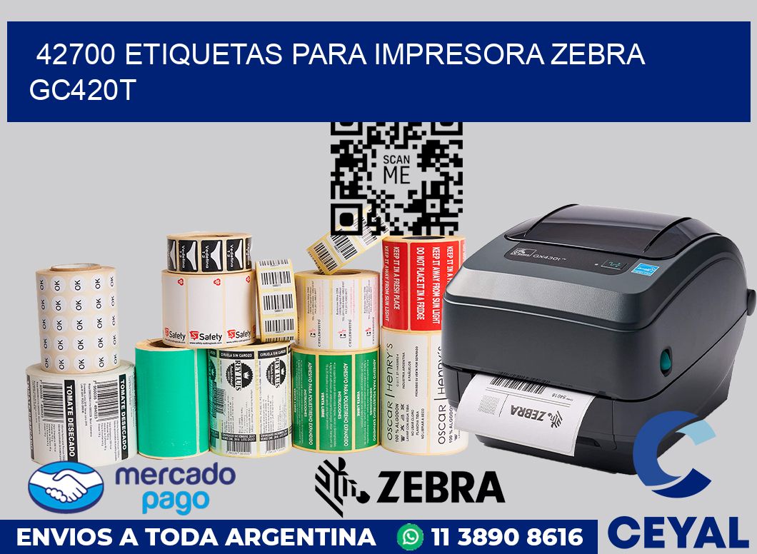 42700 etiquetas para impresora zebra GC420T