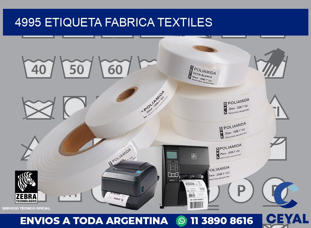 4995 etiqueta fabrica textiles