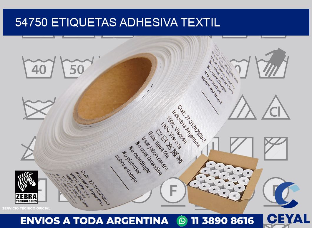 54750 etiquetas adhesiva textil