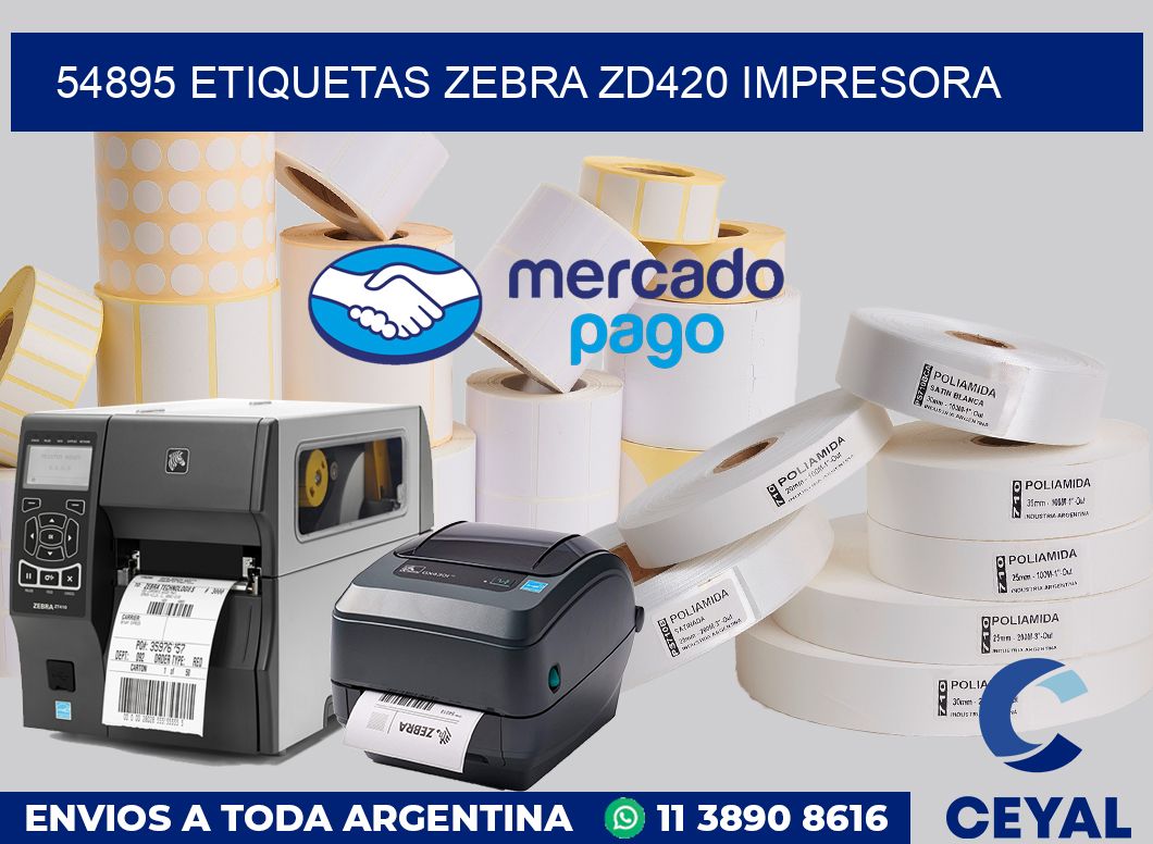 54895 etiquetas Zebra zd420 impresora