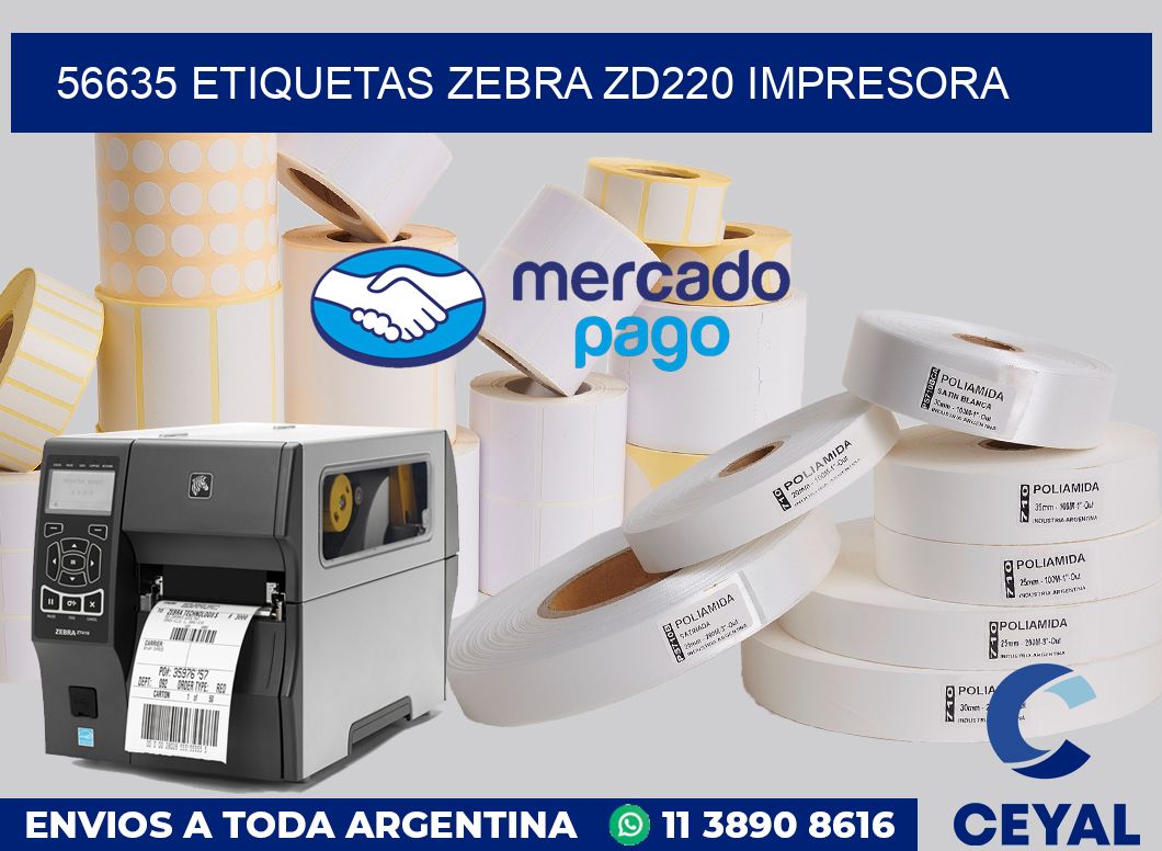 56635 etiquetas Zebra zd220 impresora