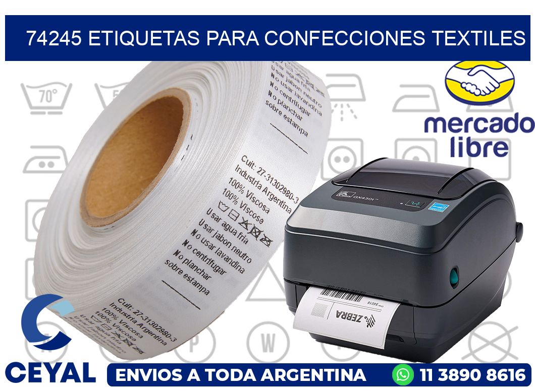 74245 Etiquetas para confecciones textiles