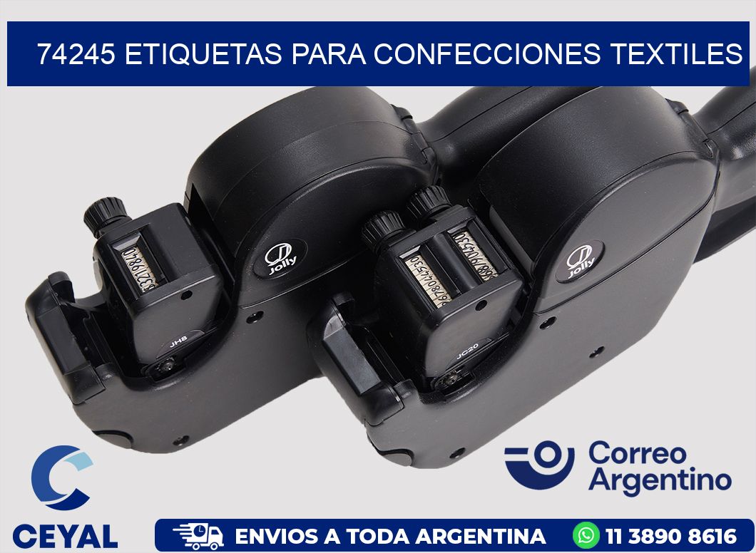 74245 Etiquetas para confecciones textiles