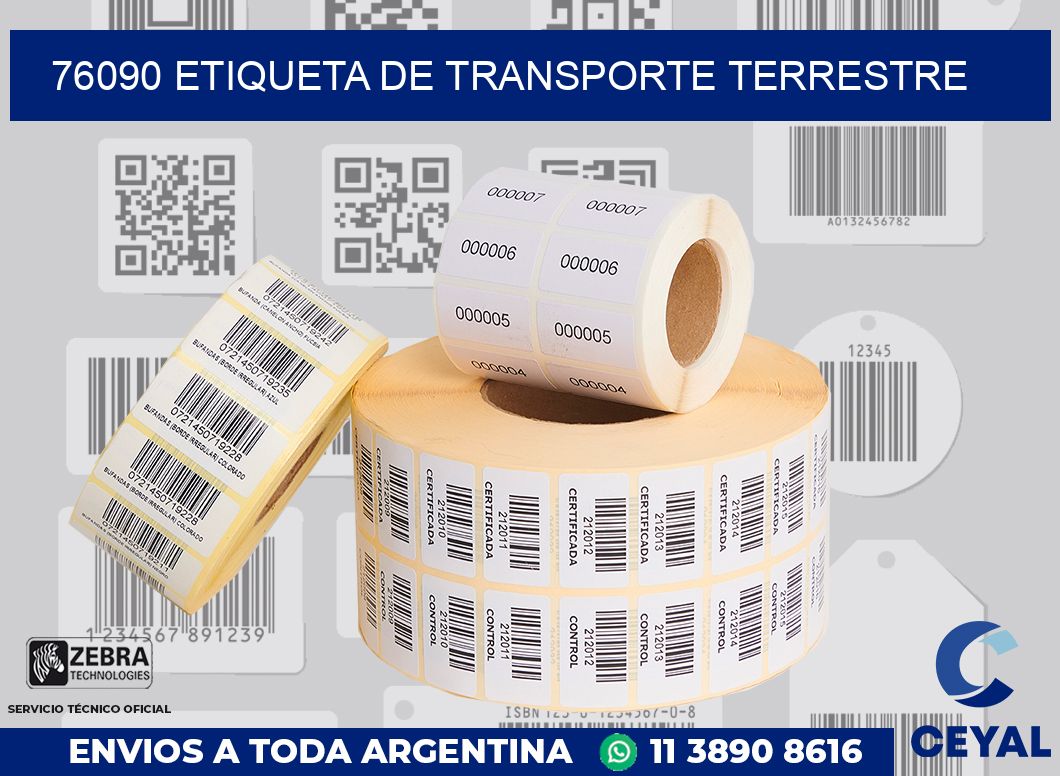 76090 Etiqueta de transporte terrestre