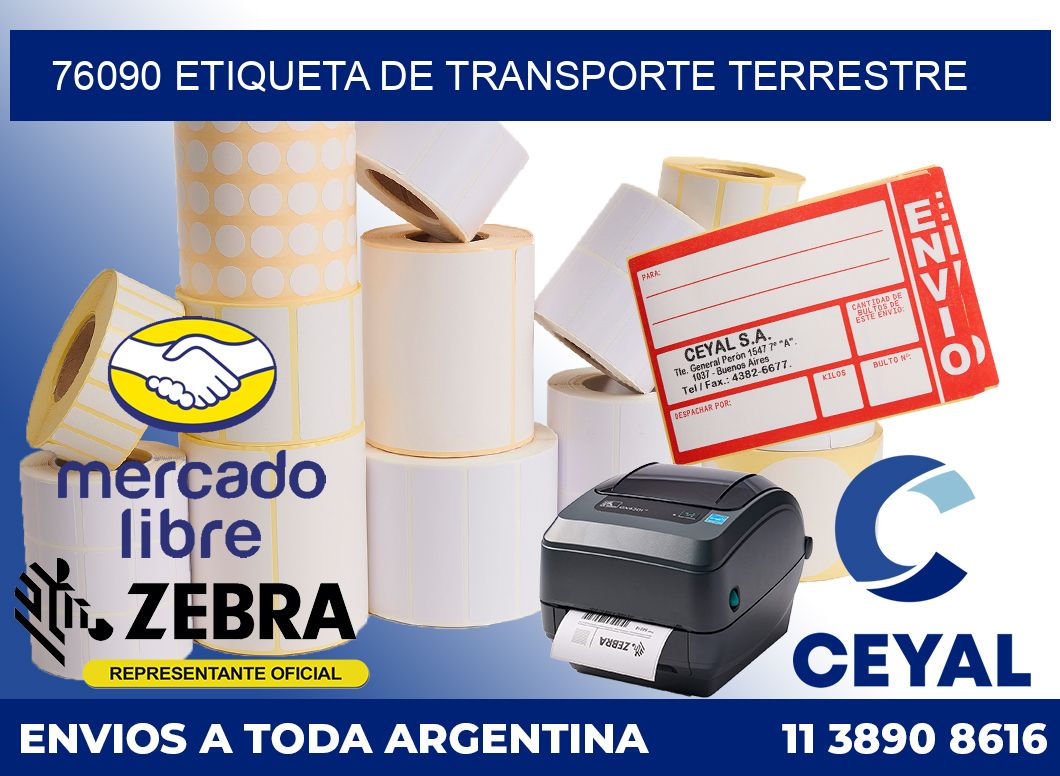 76090 Etiqueta de transporte terrestre