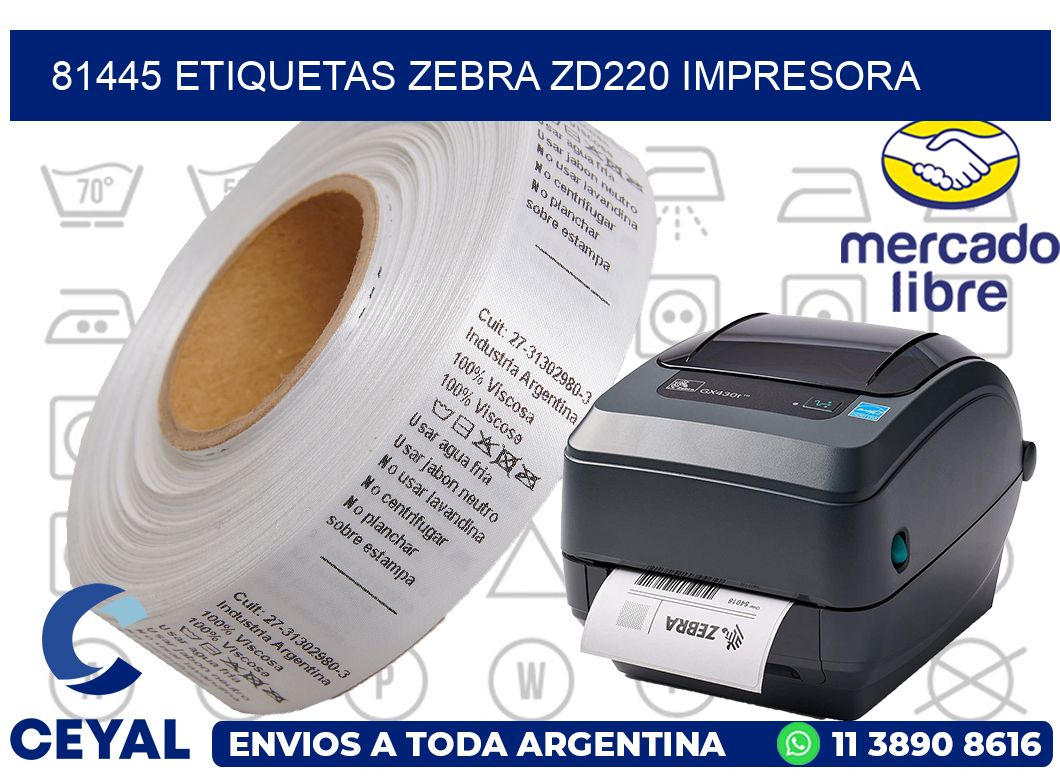 81445 etiquetas Zebra zd220 impresora