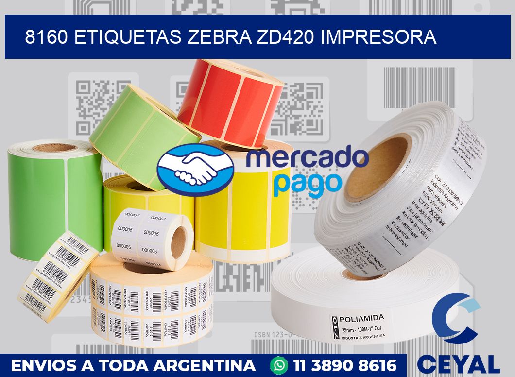 8160 etiquetas Zebra zd420 impresora