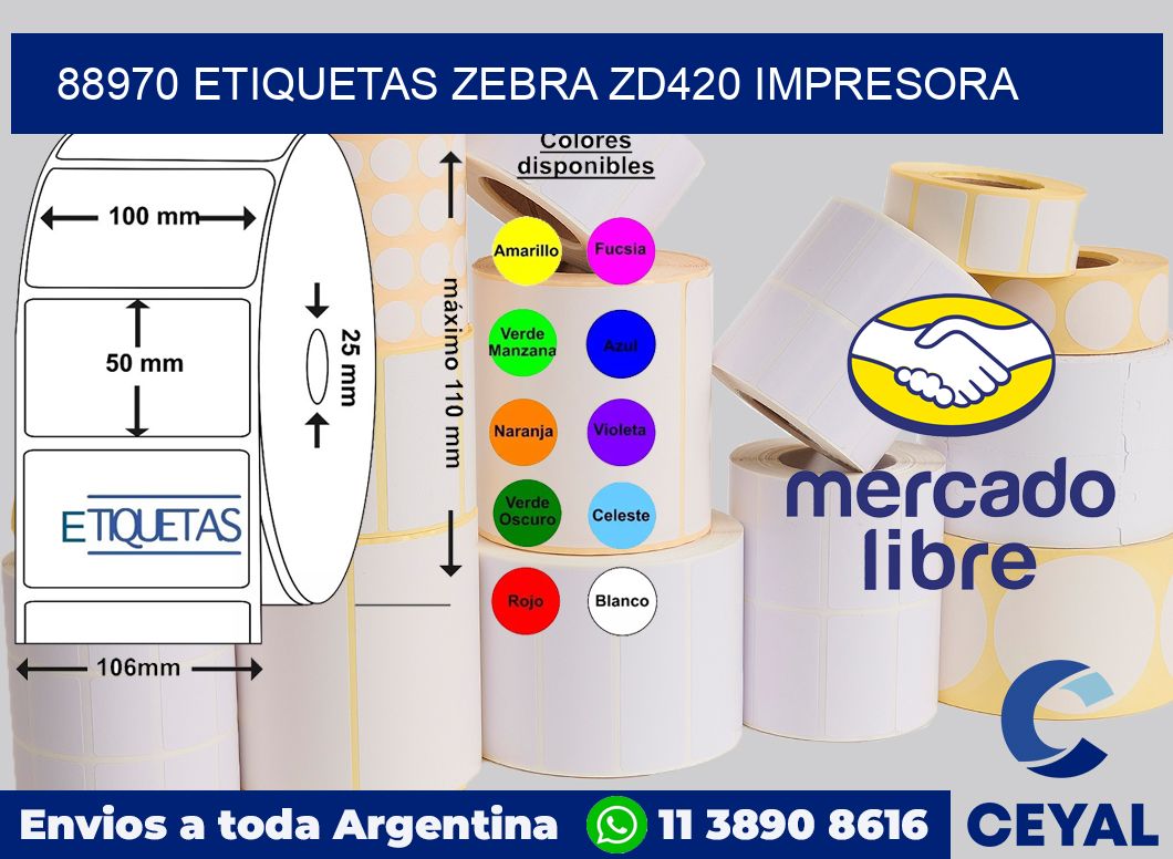 88970 etiquetas Zebra zd420 impresora