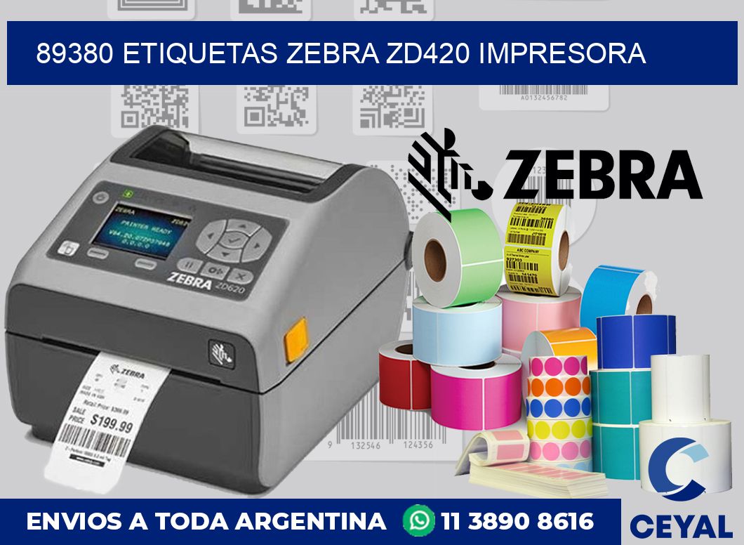 89380 etiquetas Zebra zd420 impresora