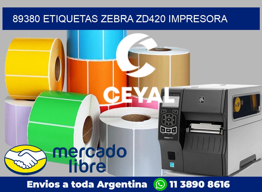 89380 etiquetas Zebra zd420 impresora