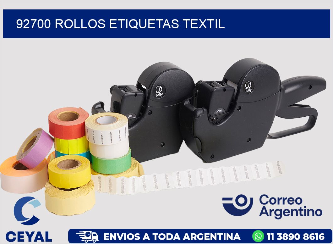 92700 rollos etiquetas textil