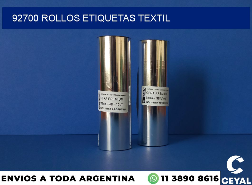 92700 rollos etiquetas textil