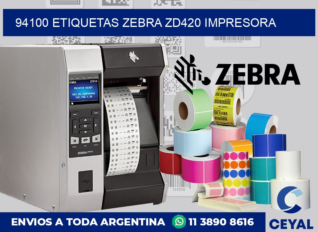 94100 etiquetas Zebra zd420 impresora