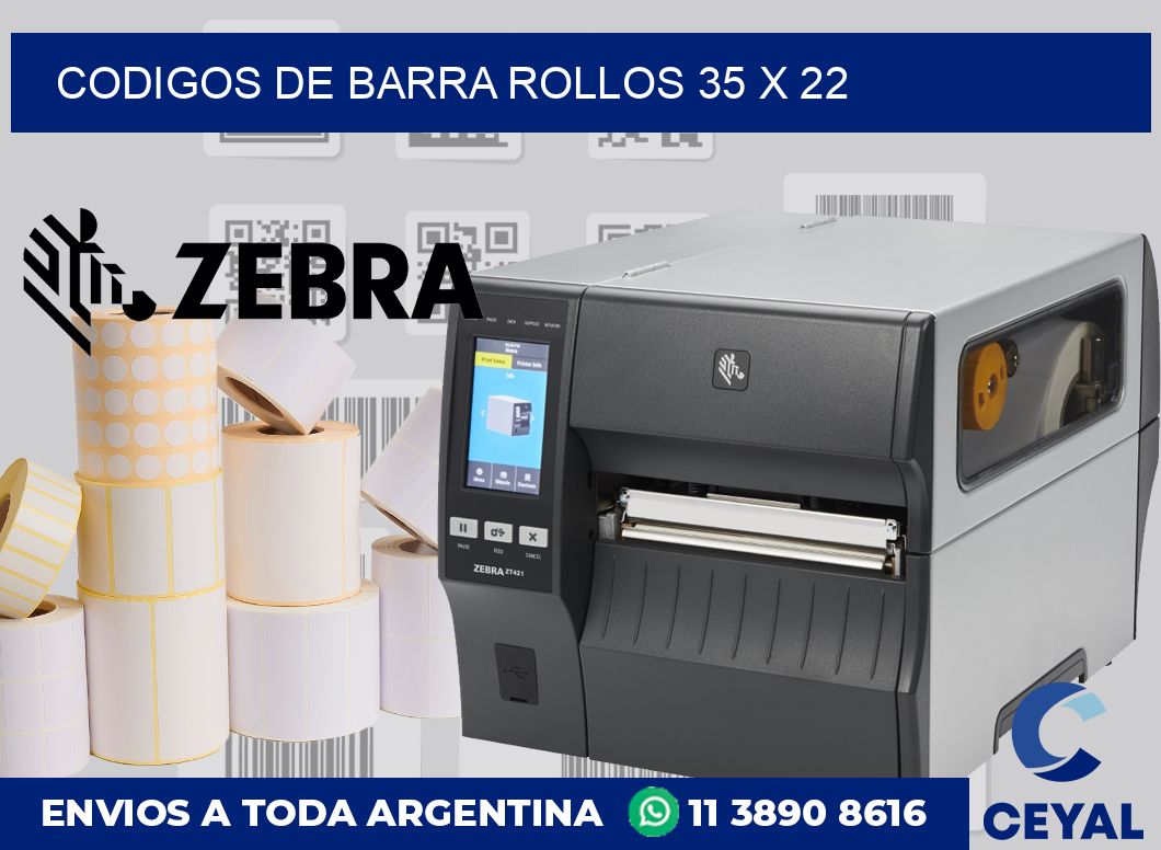 Codigos de barra rollos 35 x 22