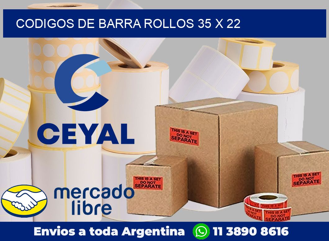 Codigos de barra rollos 35 x 22