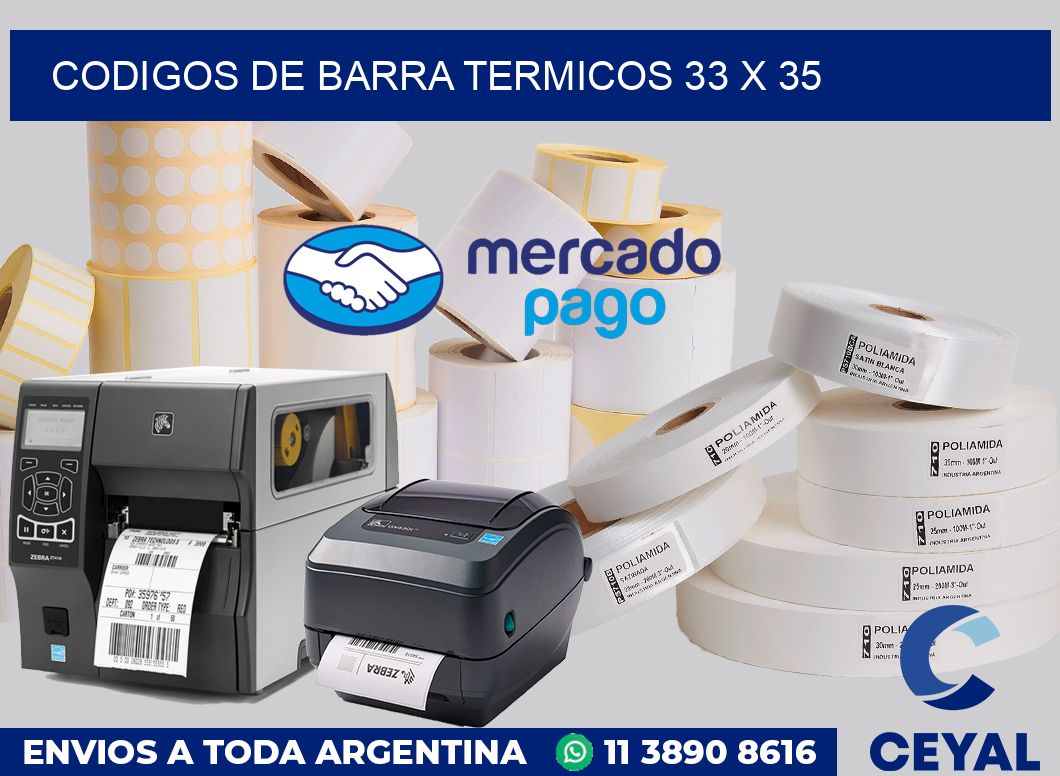 Codigos de barra termicos 33 x 35