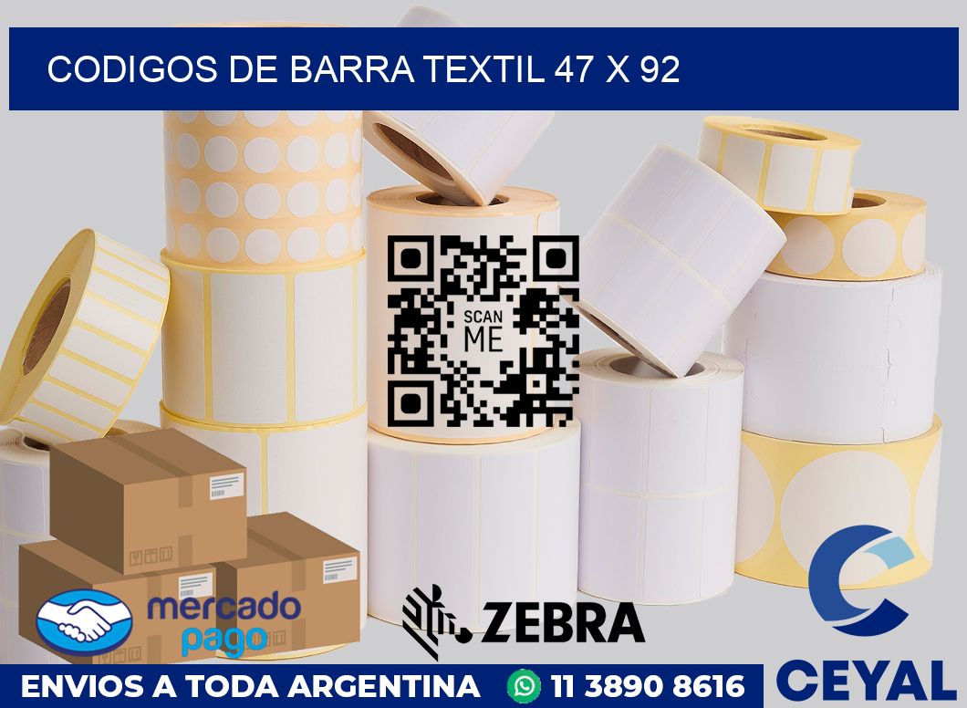 Codigos de barra textil 47 x 92