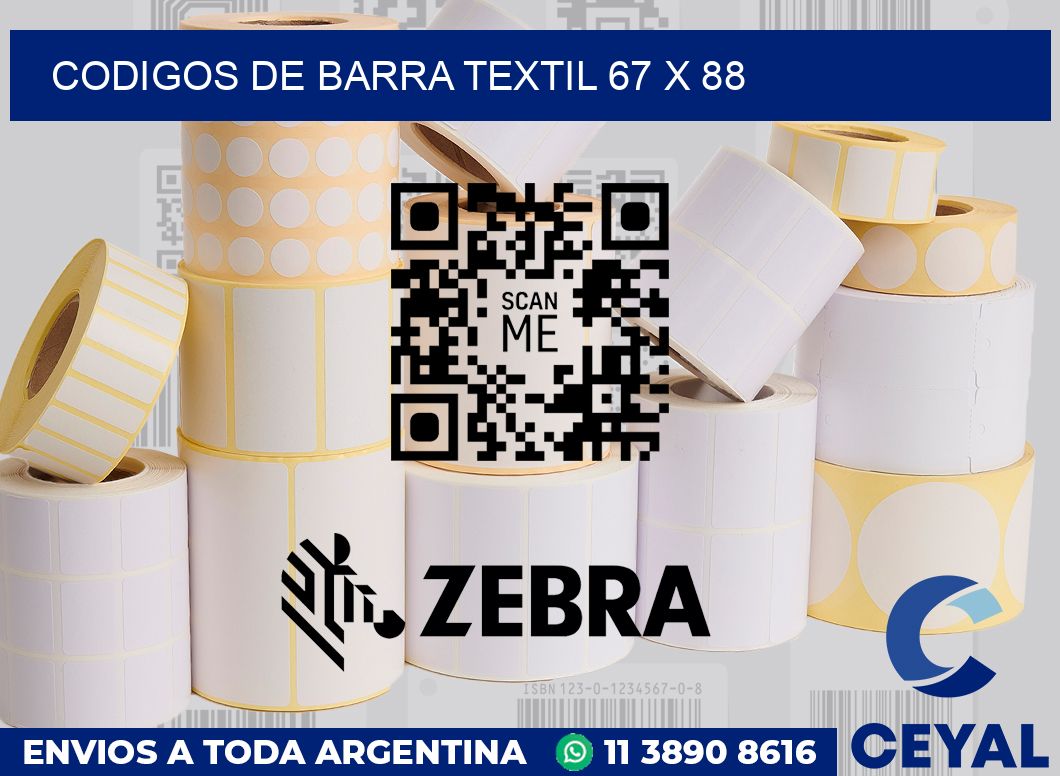 Codigos de barra textil 67 x 88