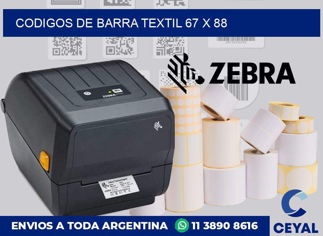 Codigos de barra textil 67 x 88