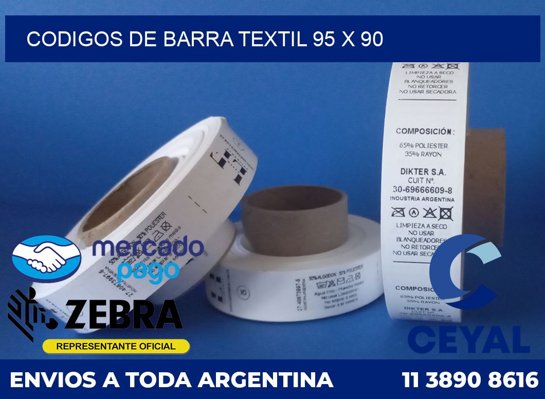 Codigos de barra textil 95 x 90