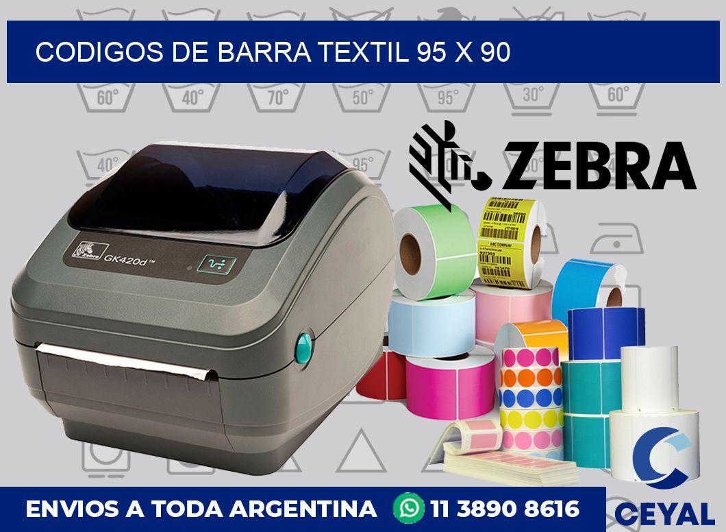 Codigos de barra textil 95 x 90