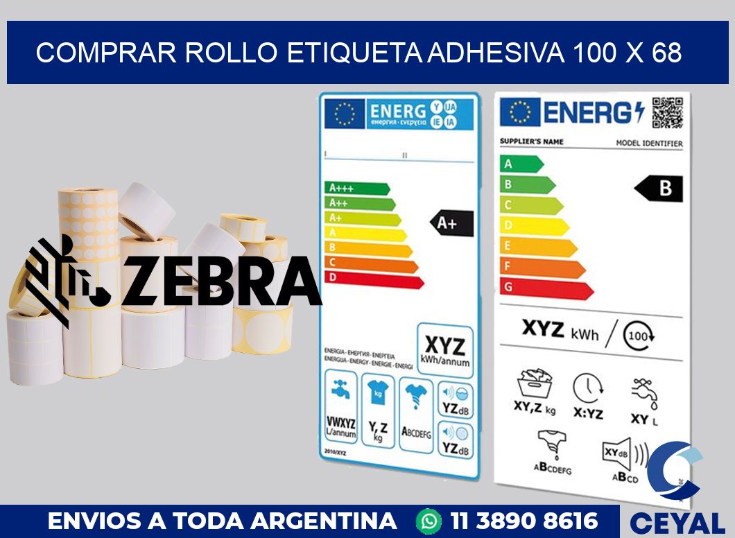 Comprar rollo etiqueta adhesiva 100 x 68