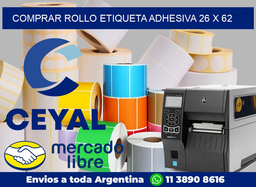 Comprar rollo etiqueta adhesiva 26 x 62