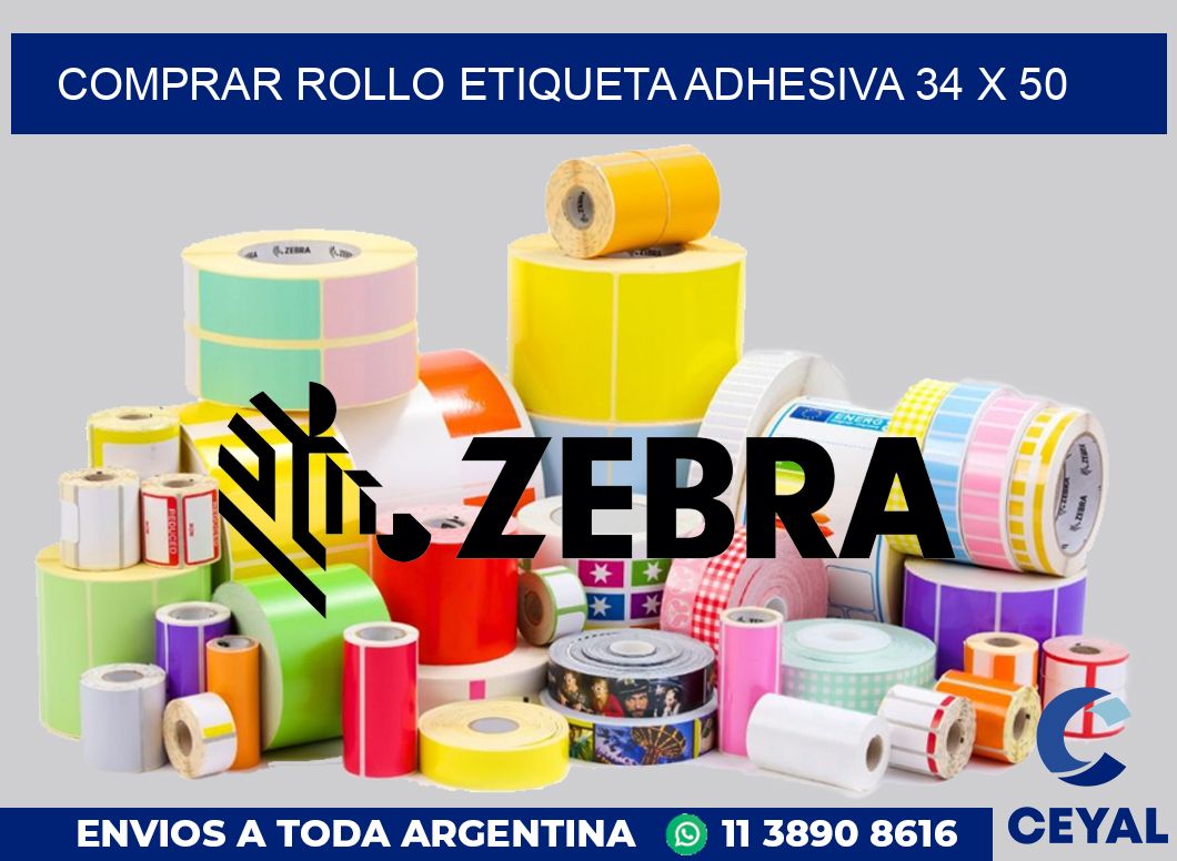 Comprar rollo etiqueta adhesiva 34 x 50