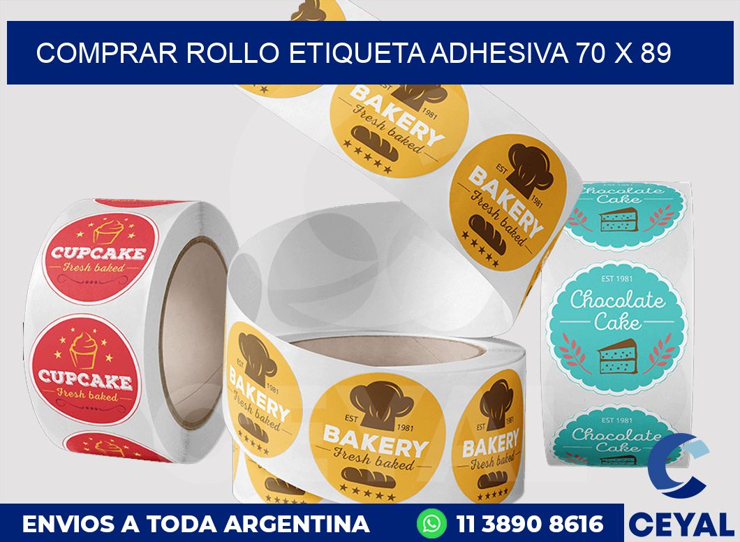 Comprar rollo etiqueta adhesiva 70 x 89