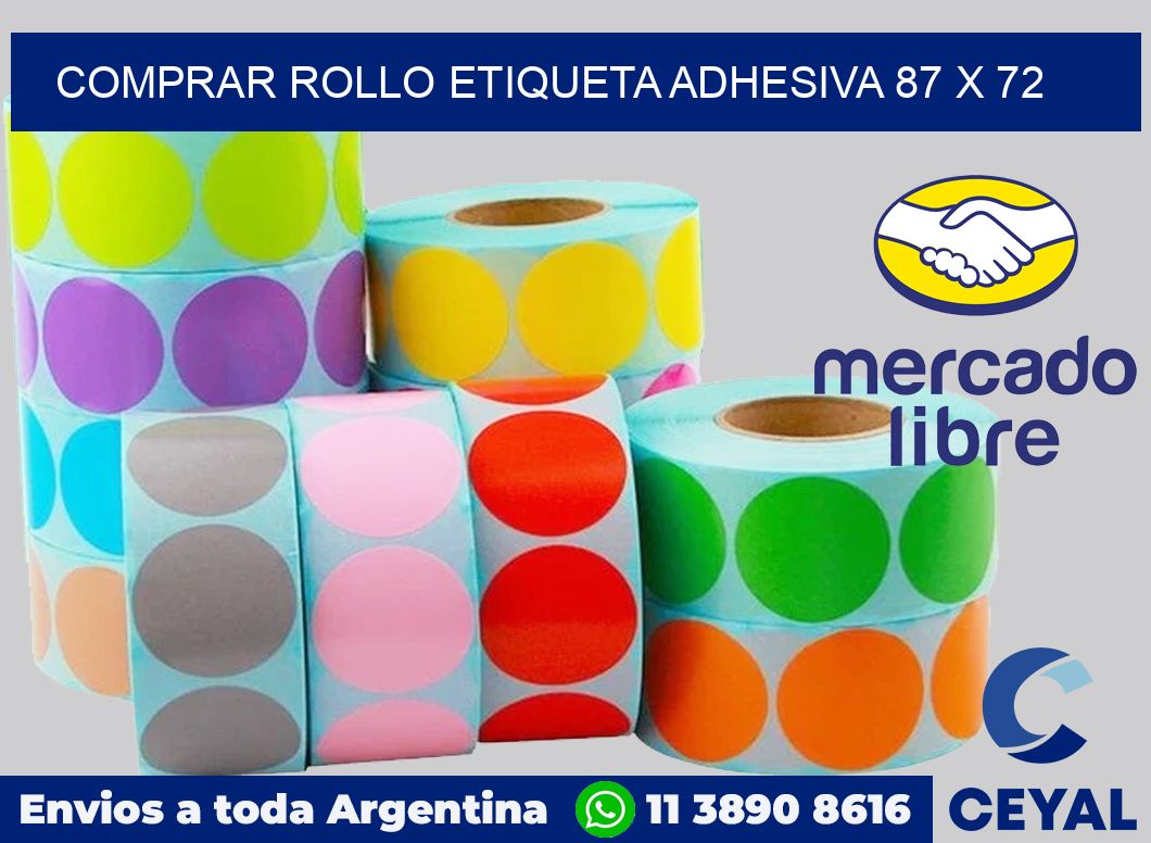 Comprar rollo etiqueta adhesiva 87 x 72