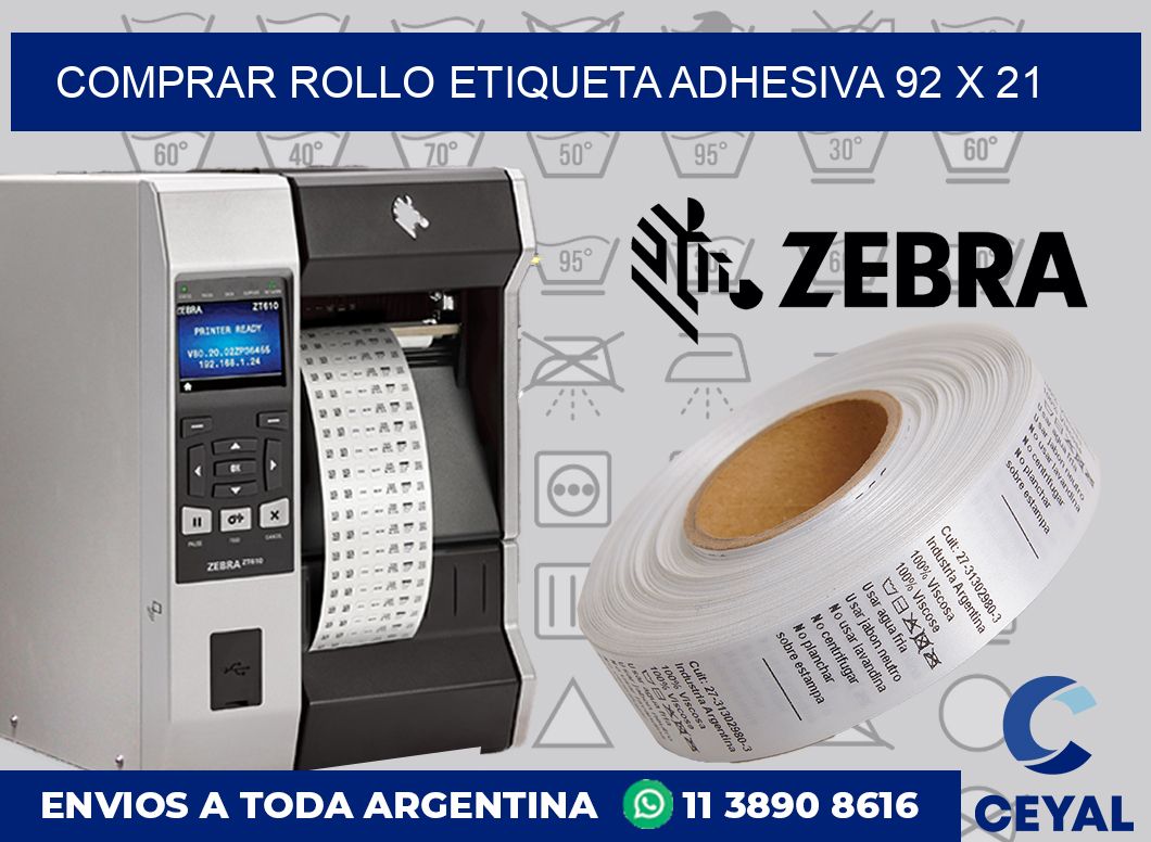 Comprar rollo etiqueta adhesiva 92 x 21