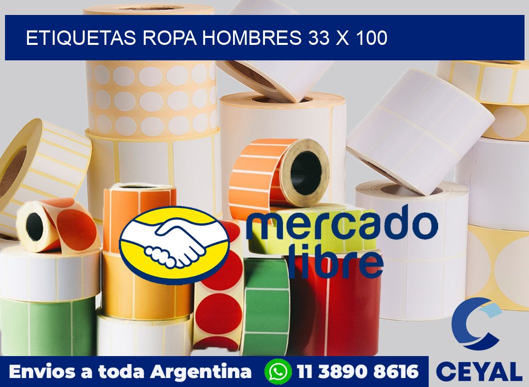 Etiquetas ropa hombres 33 x 100