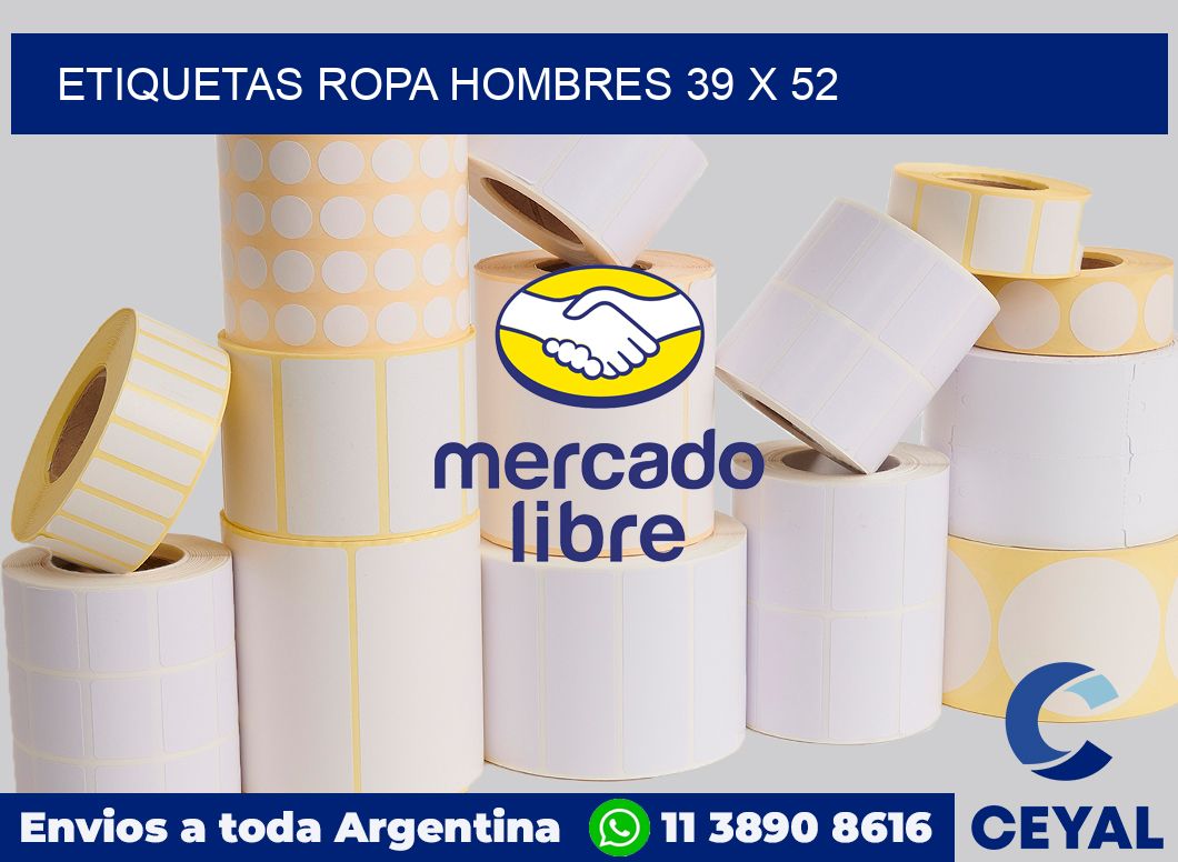 Etiquetas ropa hombres 39 x 52