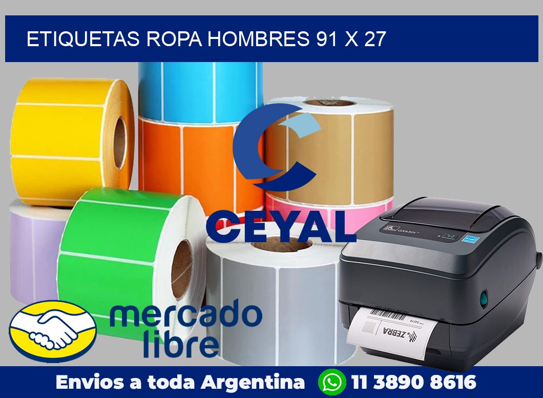 Etiquetas ropa hombres 91 x 27