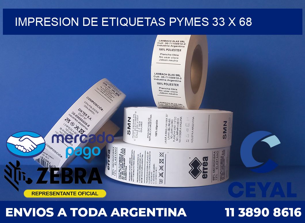 Impresion de etiquetas pymes 33 x 68